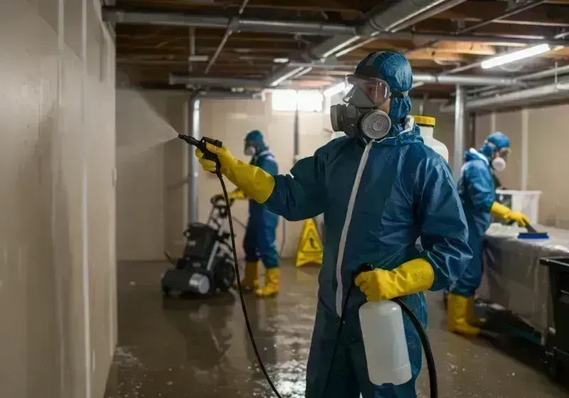 Basement Sanitization and Antimicrobial Treatment process in Schaumburg, IL